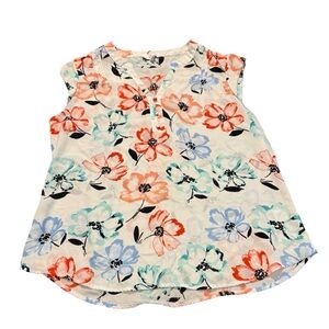 Candie’s Sleeveless Floral Button Front Blouse‎ Women’s L Multicolor Top